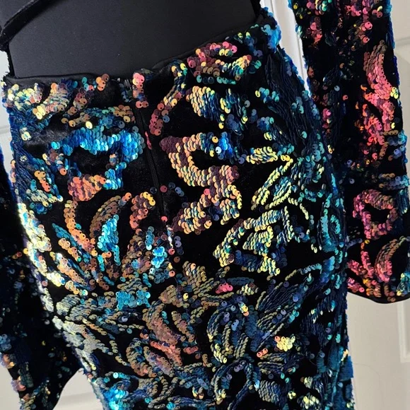 Fashion Nova Vibrant Sequin Long Sleeve Dress - Picture 6 of 7